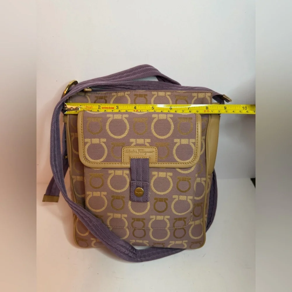 Salvatore Ferragamo Ferra Camera Gancini Canvas Crossbody Bag - Picture 4 of 13